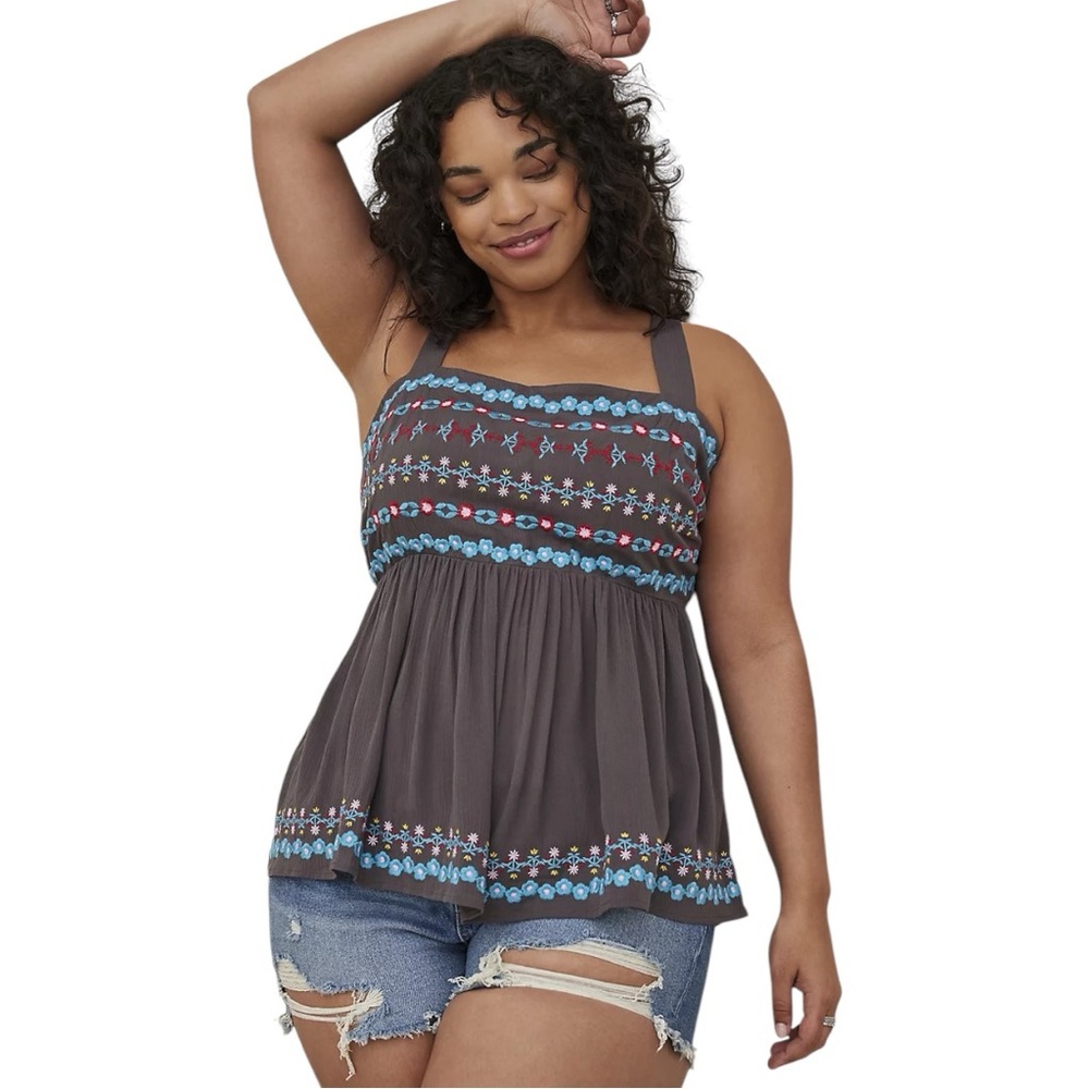 NWT Torrid Embroidered Peplum Top - Size: M (10)